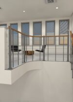 Brüstungsgeländer mit Untergurten und Holz-Handlauf rund – Bild 3