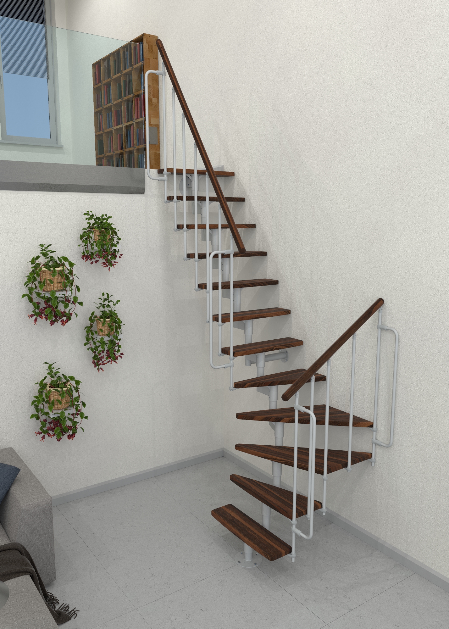 Minka_Joker-Turn_Walnuss_weiss JOKER 1/4-COILED – Obrázok 1