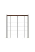 Brüstungsgeländer mit Untergurten und Holz-Handlauf gerade