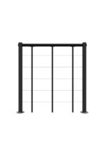 Brüstungsgeländer mit Untergurten und PVC-Handlauf